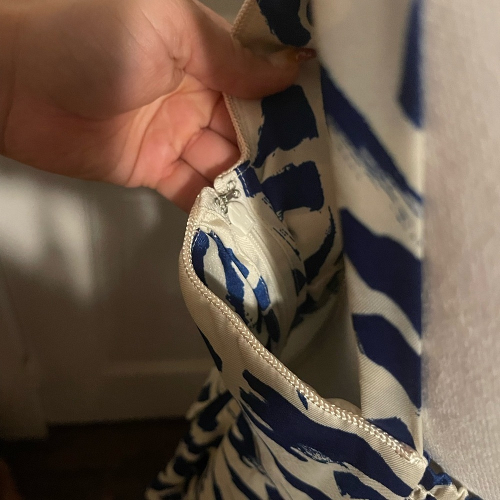 NWT ALEXIS for Target Botanical Tie Strap Asymmetrical Hem Dress Med, Blue/White - Picture 14 of 16